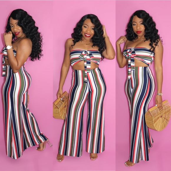 Bougie University Pants - So Sassy Multi Color 2-Piece Pant Set - BOUTIQUE